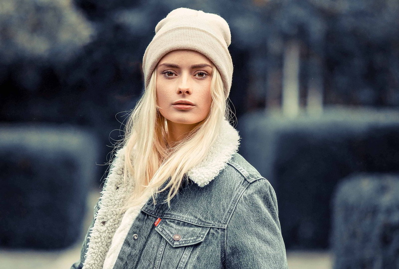 young women, Cyril Max, contemplation, beautiful woman, beauty, human face, jeans, females, bokeh, blonde, fashion, body part, women, woolen, adult, hood - clothing