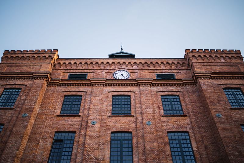 buildings, bricks, architecture And Buildings, history, clear sky, Lodz, building, city, Poland, urban, no people, window, windows, travel destinations