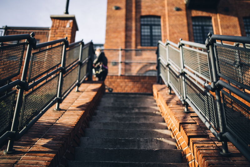 bricks, Poland, women, metal, lifestyles, architecture, the way forward, focus on foreground, old, factory, town, Architecture of the city, Lodz, historic