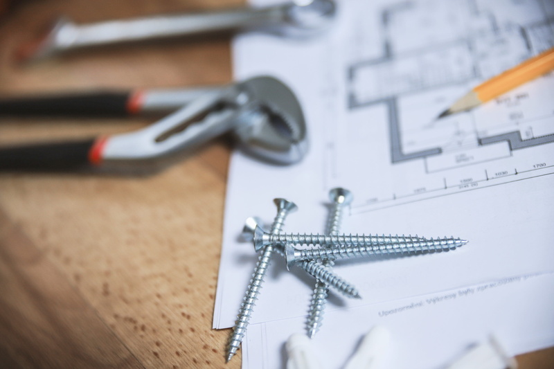 plans, ruler, close, accuracy, instrument of measurement, working, blueprint, 5K, no people, equipment, construction industry, screws, indoors, architect