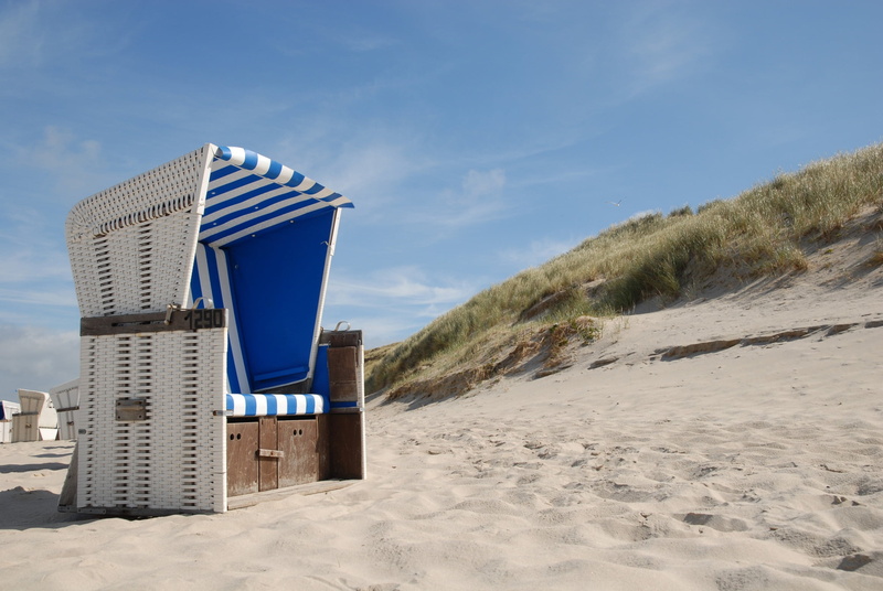 day, built structure, absence, sunlight, sofa, hooded beach chair, landscape, northern germany, sylt, beach chair, white, clubs, beauty in nature, nature