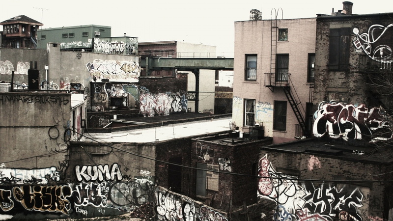 building, sky, communication, messy, building exterior, graffiti, canal, weathered, 1080P, outdoors, day, ruined, wall, old, wall - building feature, nature