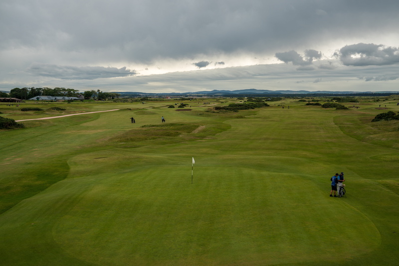 travel, nature, green, golfer, scenics - nature, weekend activities, 8K, cloud - sky, leisure activity, cloud, horizontal plane, panoramic, st andrews