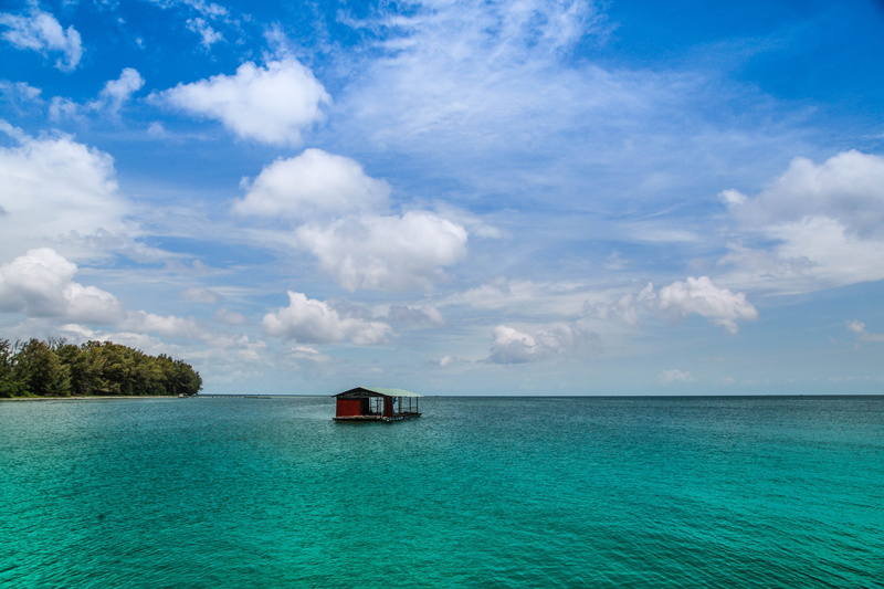 floating, phu quoc, house, tranquil scene, sky, nature, tree, blue, 5K, ocean, cloud - sky, island, beauty in nature, horizon, day, turquoise colored