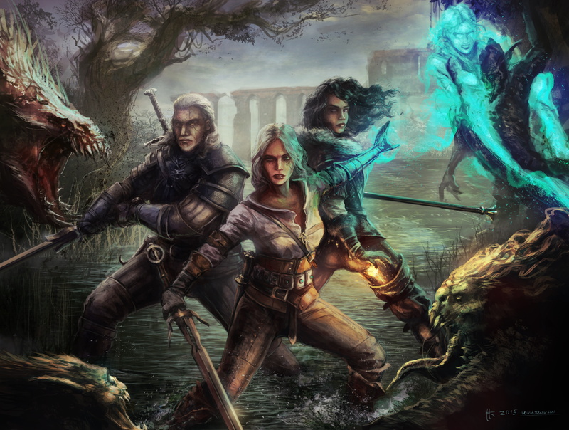 geralt, women, uniform, the past, people, men, sea, group of people, yen, ciri, art and craft, nature, water, 4K, males, outdoors, underwater, history