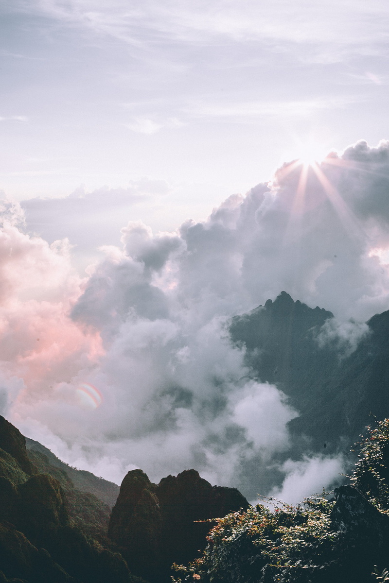 vietnam, clouding, sapa, fansipan, sunset, tranquil scene, idyllic, nature, outdoors, environment, tranquility, non-urban scene, road trip, mountain, mountain peak