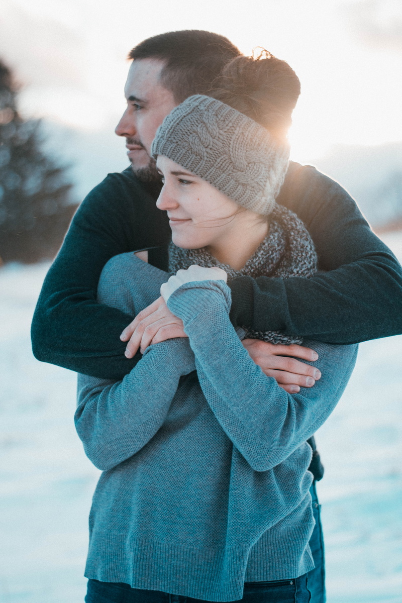 family with one child, hug, winter, man, left, parent, focus on foreground, family, standing, cold temperature, love, couple, emotion, men, lifestyles