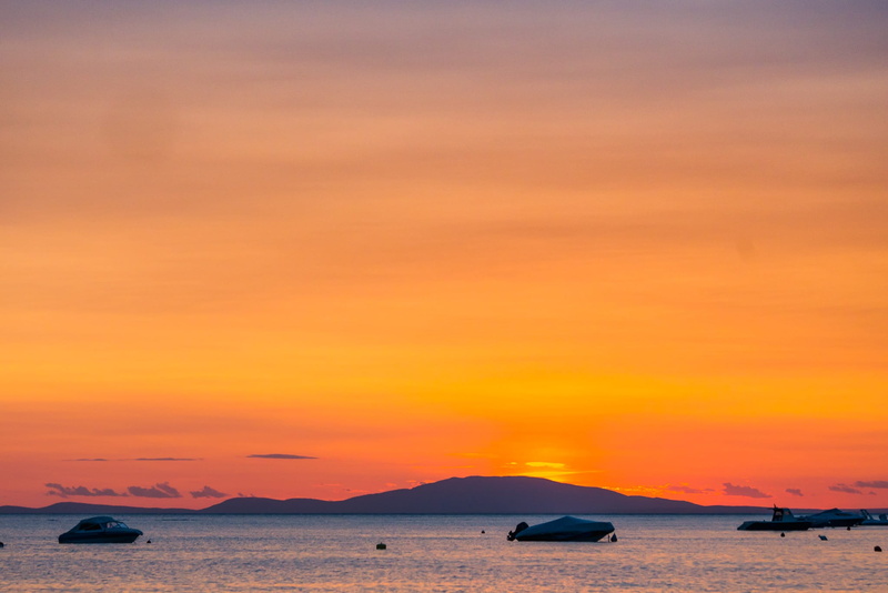 sun, ocean, land, sea, pag, silhouette, nautical vessel, outdoors, idyllic, nature, cloud - sky, novalja, beauty in nature, 1080P, coastline, scenics - nature