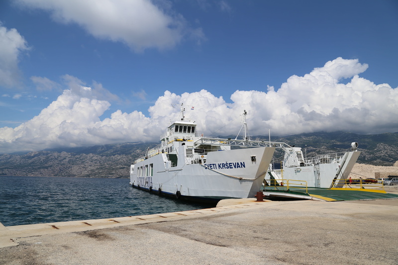 text, enjoy, pag, europe, nautical vessel, landscape, adriatic, ferry, island, view, tourist, dock, transportation, sky, summer, rocky, bright, moored