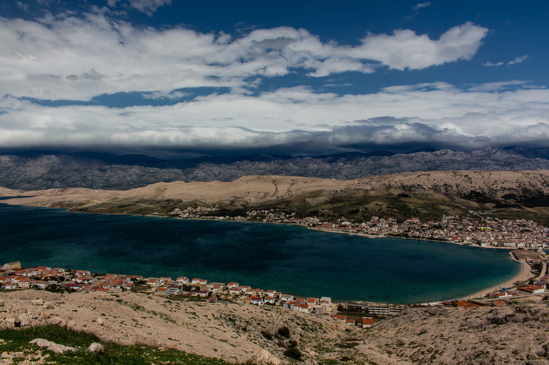 architecture, pag island, mountain, building exterior, mountain range, pag, beach, 5K, volcanic crater, scenics - nature, city, tranquility, island, no people