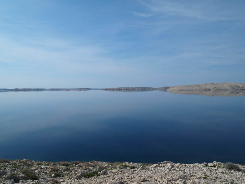 Croatia, land, nature, Dry, Island Of Pag, stone, solid, sea, far, cloud - sky, sky, scenics - nature, 4K, no people, rock, blue, water, non-urban scene