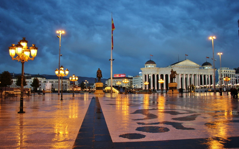 square, hd, republic, night, 1080P, skopje, macedonia, desktop, archeology, museum