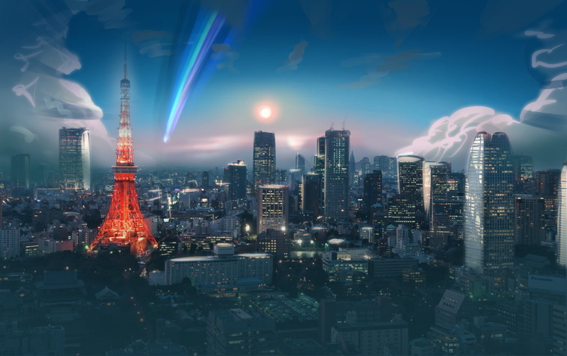 eiffel, tower, Kimi No Na Wa., Anime, paris, illustration, Your Name., 1080P, france