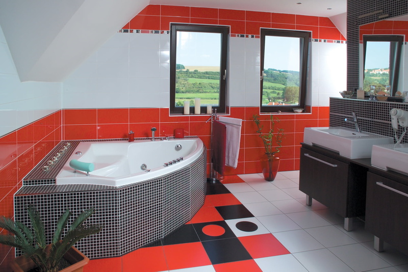style, tub, bathtub, furniture, domestic Bathroom, mansion, home Interior, flooring, tile, household equipment, lifestyles, elegance, tiled Floor, absence