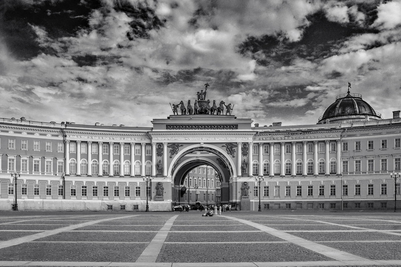 Leningrad, monochrome, Russia, monument, St. Petersburg, 1080P