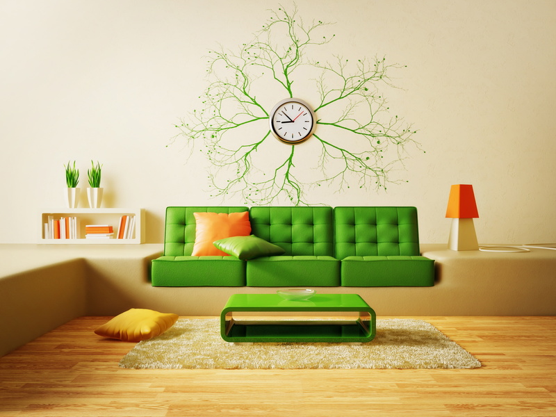 flooring, architecture, lighting equipment, green, seat, indoors, room, no people, home interior, domestic room, chair, absence, interior, electric lamp