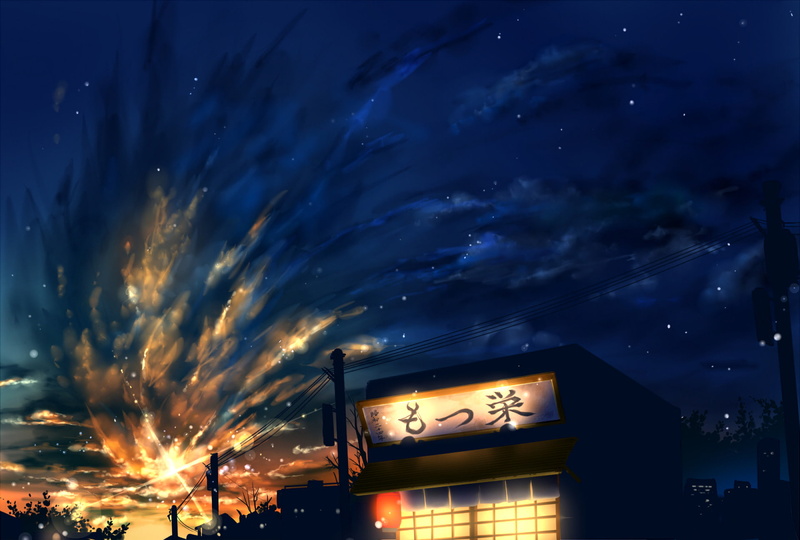 Japanese, Anime, Night, Original, Light, Store, Stars, 1080P, Sign, Latern
