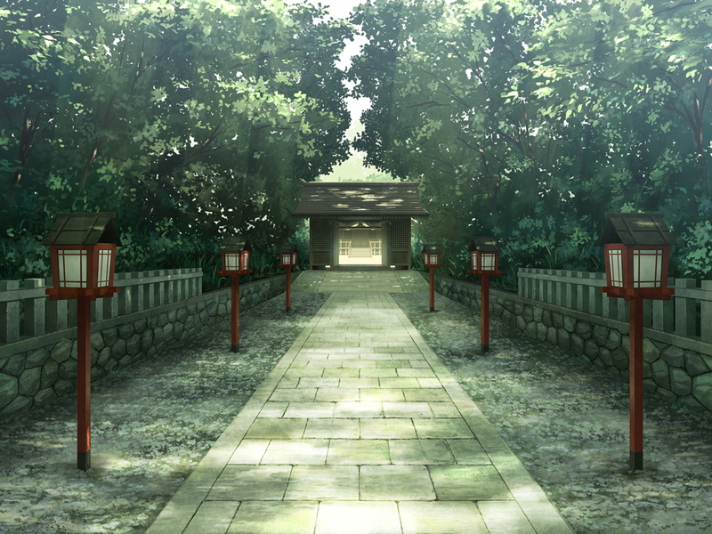Original, 720P, Sunlight, Path, Shrine, Latern, Tree, Shadow, Anime
