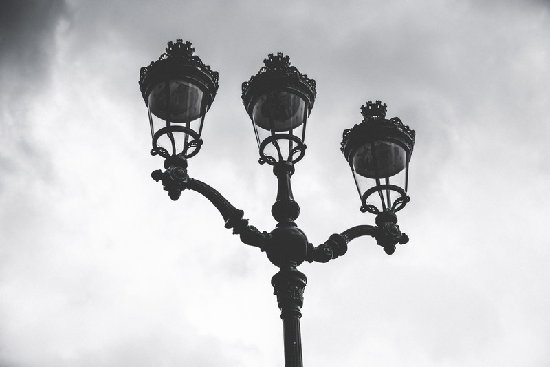sky, low angle view, light, gas light, dramatic, retro styled, clouds, outdoors, electricity, old, city, nature, no people, antique, street light, day