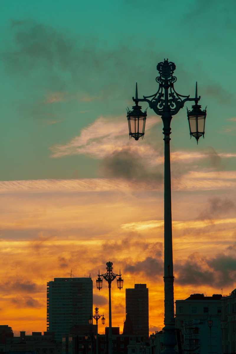 city, building, colored sky, silhouette, beauty in nature, built structure, technology, no people, big and small, outdoors, building exterior, low angle view