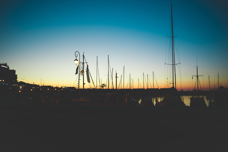 sailboat, masts, nautical vessel, silhouette, environment, tranquility, crete, 5K, nature, sky, transportation, sunset, mode of transportation, technology
