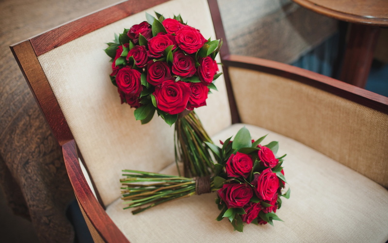 2K, Bouquet, Wedding, Chair, Roses, Flowers