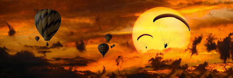 balloon, hot, air, hot air balloon ride, hour, ground, header, travel, environment, holiday, silhouette, adventure, air vehicle, flying, clouds, sunset