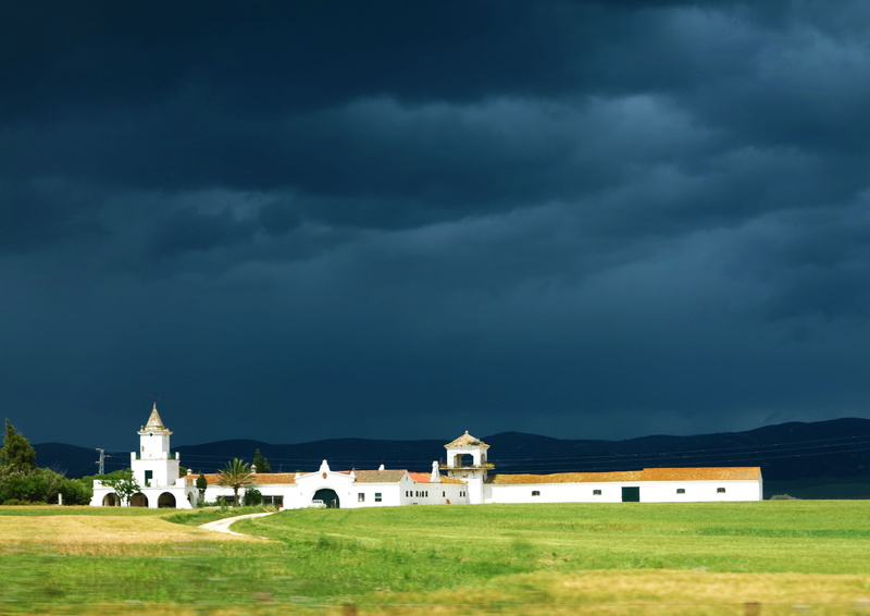 Spain, storm cloud, rain clouds, outdoors, religion, House, grass, building, ominous, storm, built structure, architecture, 2K, plant, belief, sky, nature