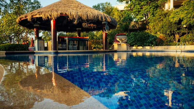 tree, no people, estate, travel destinations, real estate, water, waterfront, leisure, reflection, gazebo, recreation, nature, pond, built structure, plant