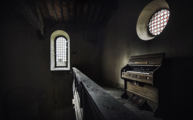 walls, wooden surface, piano, building, window, interiors, 1080P, spiderwebs, abandoned, surface, architecture, wooden