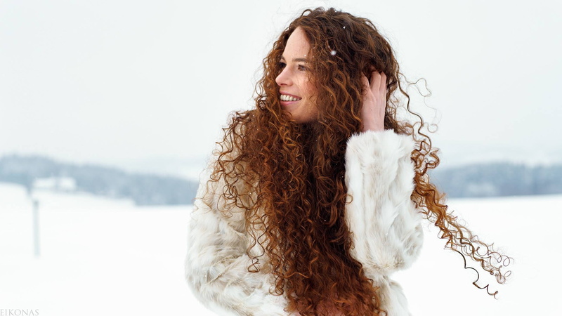 curls, girl, hair, Eikonas, mood, smile, 1080P, Katja Purtscheller