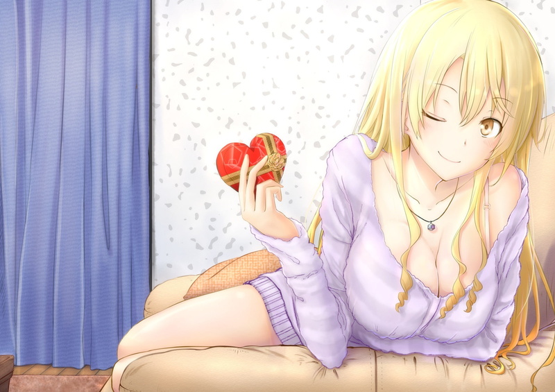 bishojo, tekai, oppai, sugoi, anime, kyojin, wink, 1080P, valentine day, japonese