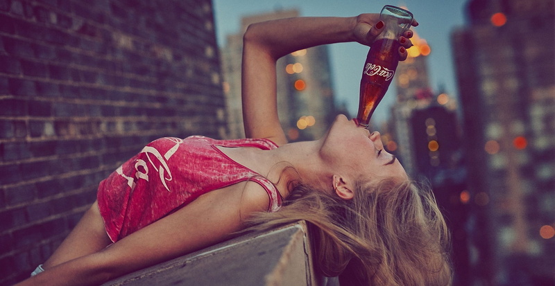 young adult, blond hair, headshot, brick wall, adult, brick, women, portrait, urban photo, architecture, Coca-Cola, long hair, one person, model, 1080P