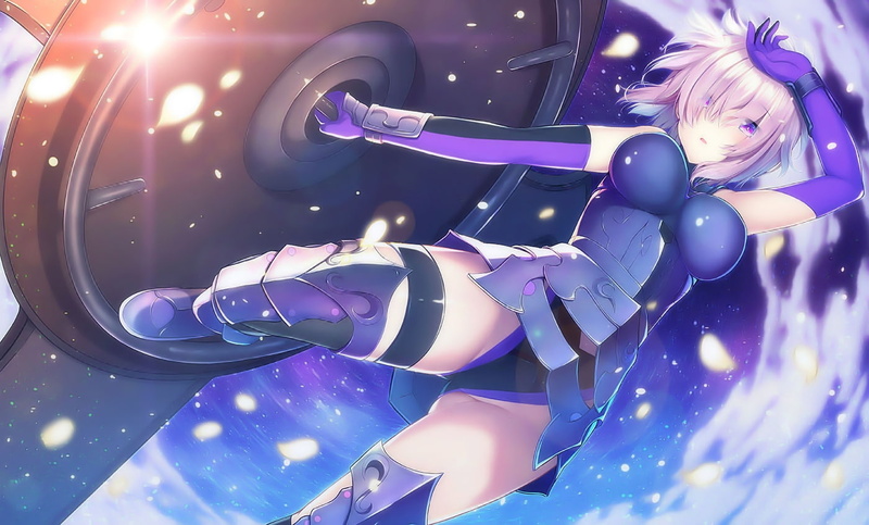 720P, pink hair, Anime, bodysuit, fate grand order, falling down, shielder