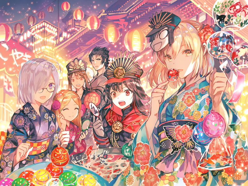 human representation, craft, male likeness, Chacha (Fate/Grand Order), female likeness, multi colored, Fate/Grand Order, mural, no people, full frame, Demon archer (Fate/Grand Order)