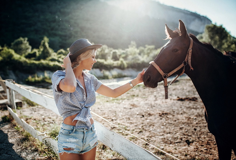 sun rays, mammal, animals, livestock, smiling, ranch, farm, leisure activity, lifestyles, Evgeny Freyer, horse, domestic, one animal, 1080P, animal wildlife