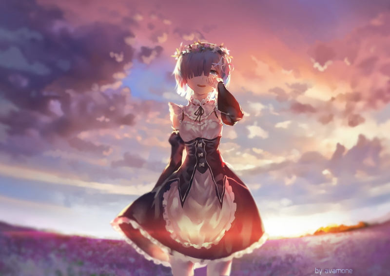 short hair, anime, azomo, open shirt, Rem (Re: Zero), blue hair, Re:Zero Kara Hajimeru Isekai Seikatsu, blue eyes, 1080P, anime girls