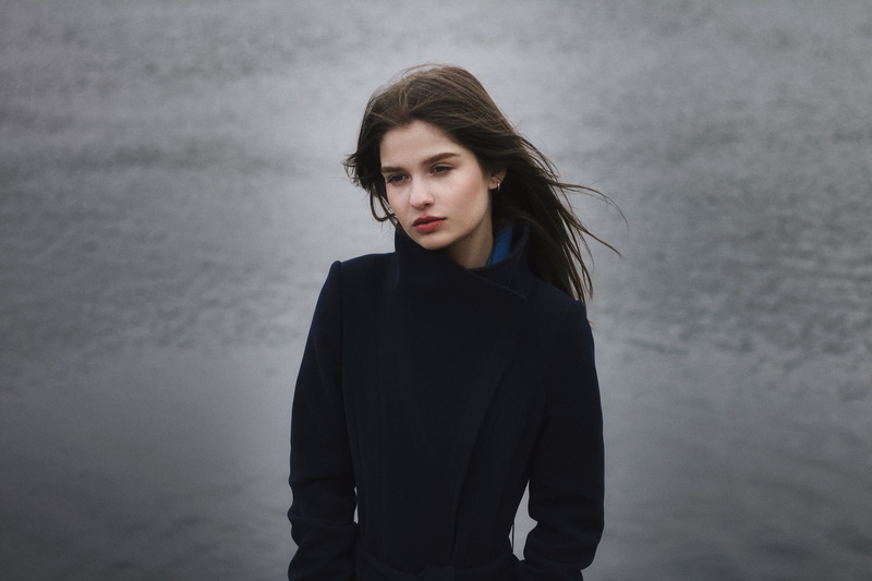 Jeanne Khudyakov, pretty, mood, weather, autumn, Ivan Kopchenov, 1080P, lake, portrait, beauty, brown hair, model, young, look, water, Jeanne, russian