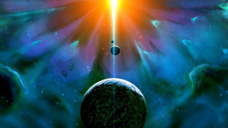 Glare, 1080P, Universe, Satellite, Planet, Nebula, Light