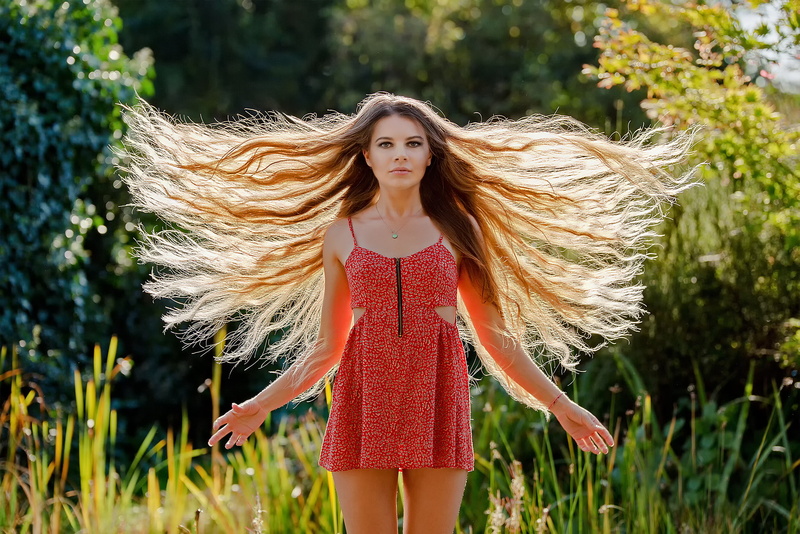 1080P, hair, girl, Ready to take off, dress, Guenter Stoehr
