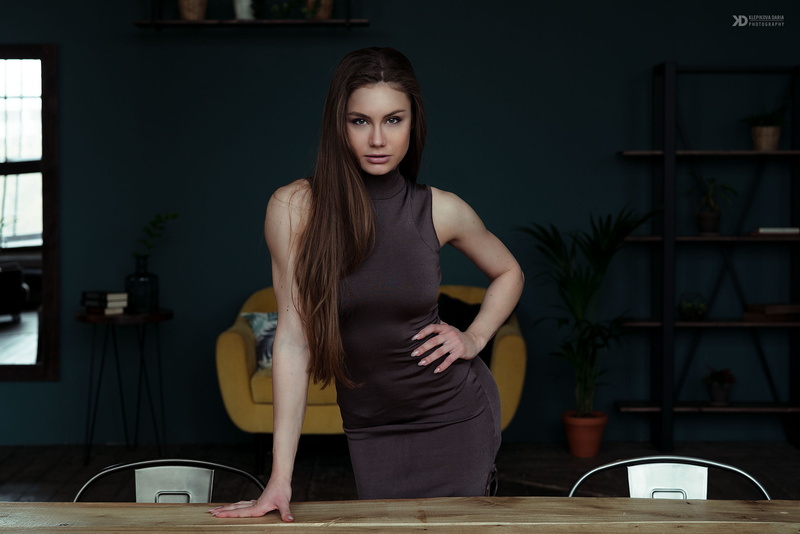 hair, look, girl, Daria Klepikova, Anastasia Sokolova, dress, 1080P