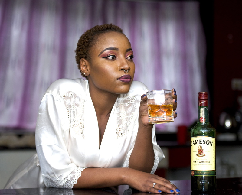 holding, beverage, relaxation, indoors, shot, bottle, drink, beer - alcohol, wear, liquor, young women, wears, bar - drink establishment, food and drink