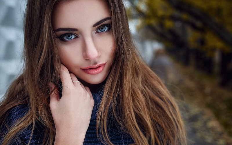 young women, long hair, Hakan Erenler, portrait, headshot, looking at camera, human face, beauty, casual clothing, hairstyle, face, brown hair, teenager