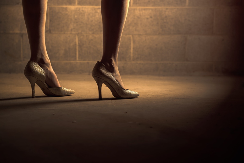 woman, floor, 5K, human limb, day, human body part, indoors, concrete, high heels, shoe, nightlife, heeled, adult, shoes, human foot, silver, lifestyles