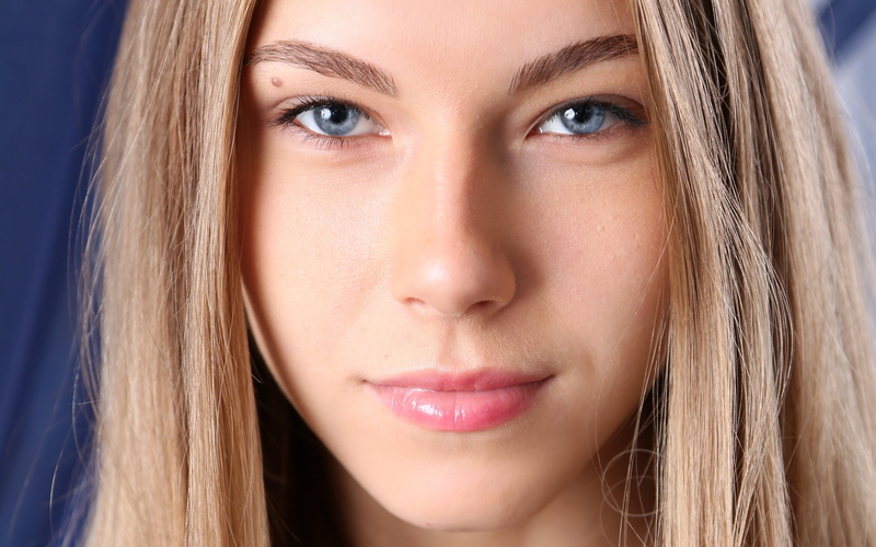 4K, blondes, krystal, boyd, faces, blue, close up, eyes, women