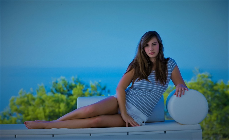 three quarter length, young women, day, adult, Model, outdoors, hairstyle, real people, sitting, women, leisure activity, hair, long hair, Connie Carter