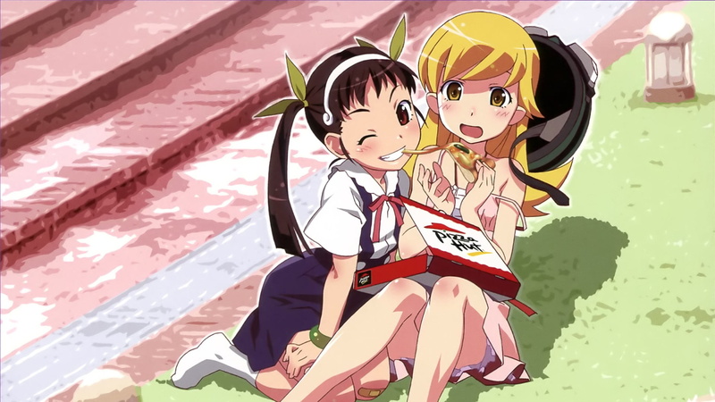 human representation, full length, leisure activity, shadow, creativity, nature, Hachikuji Mayoi, outdoors, toy, real people, Oshino Shinobu, day, representation