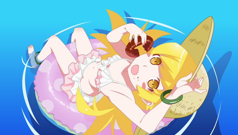 multi colored, no people, blue, 5K, anime girls, happiness, anime, fun, bird, emotion, creativity, Oshino Shinobu, communication, enjoyment, sky, Monogatari Series