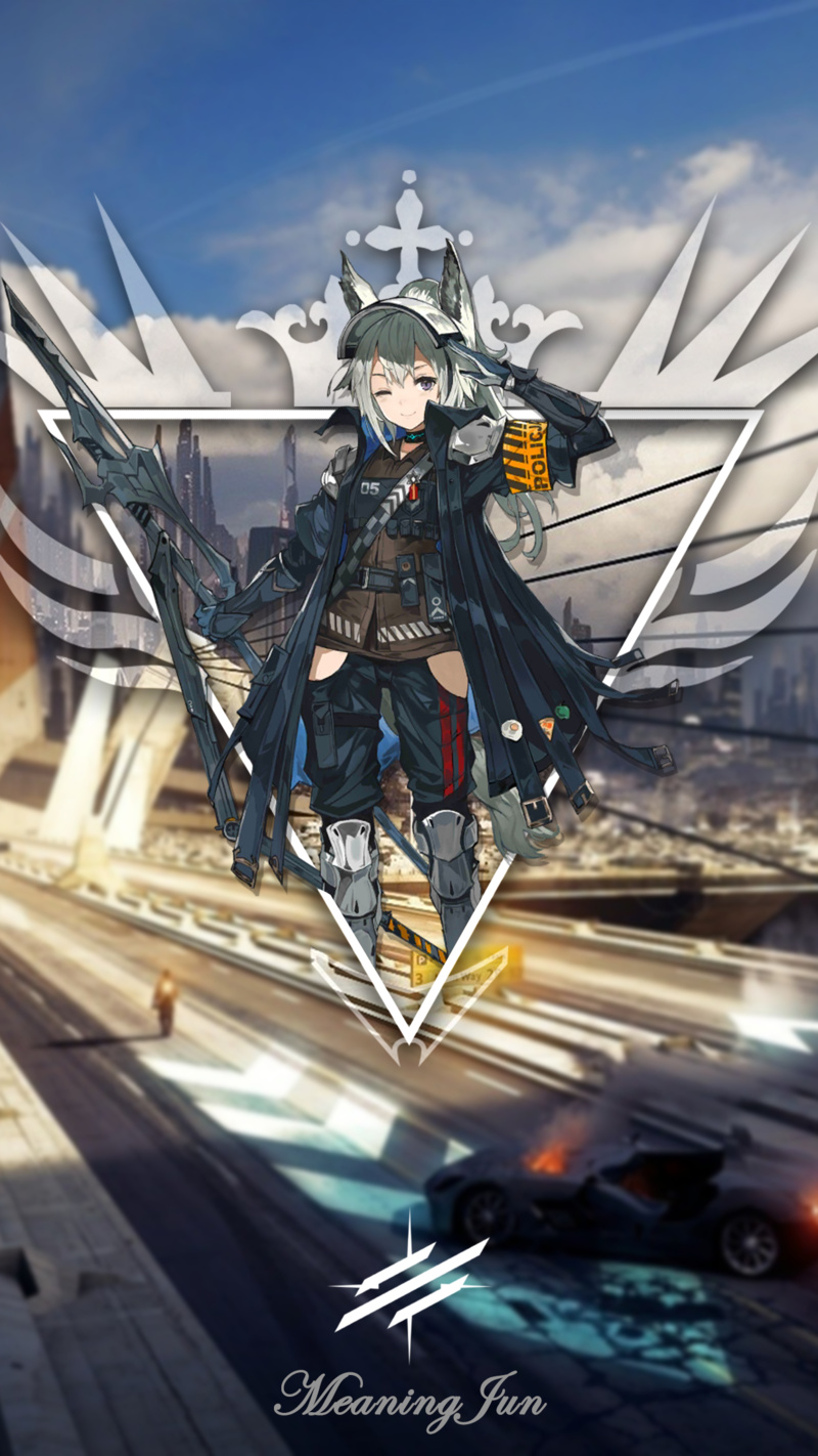 MeaningJun, Grani(Arknights), 2D, anime girls, 1080P, Arknights, picture-in-picture, anime