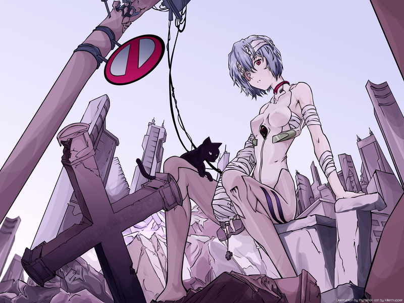 sky, nature, mammal, representation, 1080P, musical equipment, one animal, leisure activity, Neon Genesis Evangelion, music, bandage, lifestyles, low angle view